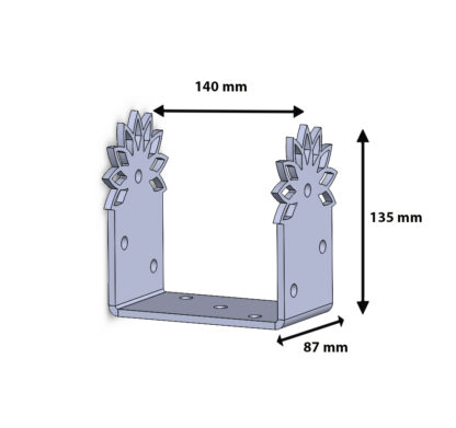 Suport U fara tija pentru stalpi 140 mm - imagine 2