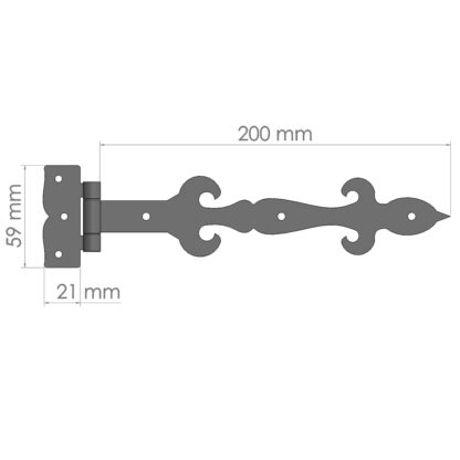 Balama pentru mobilier foisoare / gratare 200x59x3 mm - imagine 2